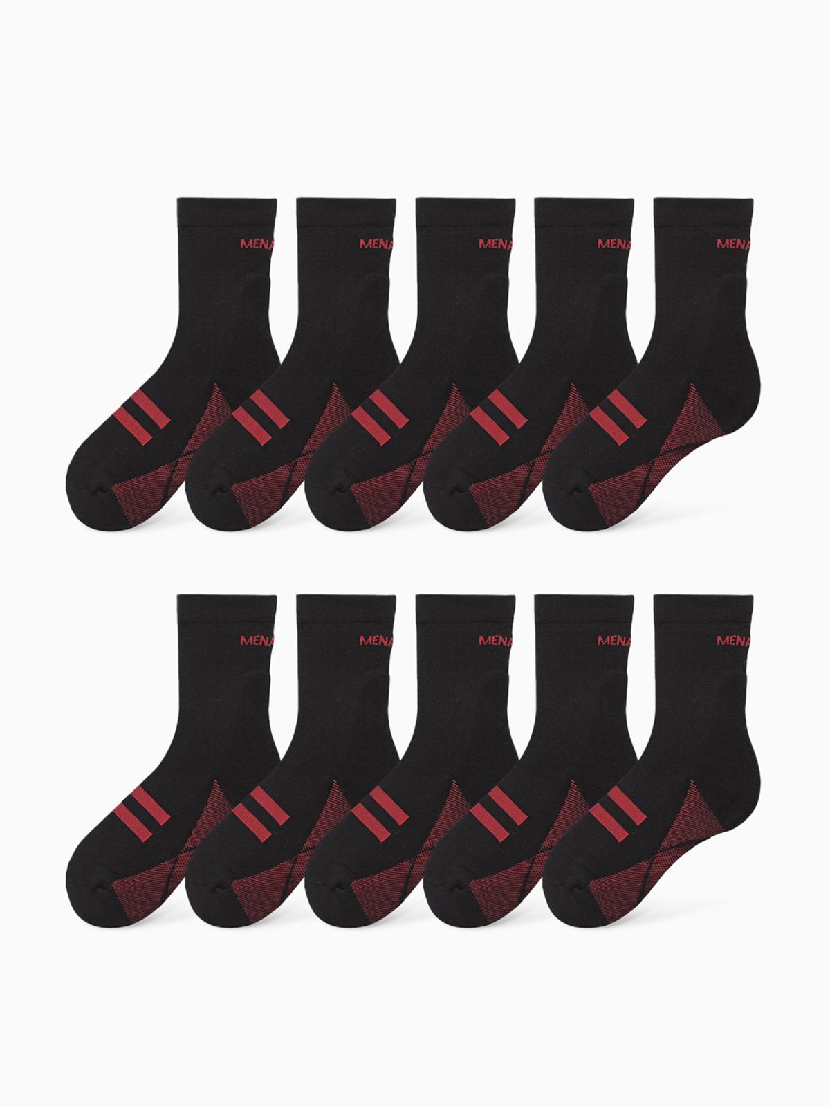 미나수(MENASOO) [10 PACK] Menasoo Soft Runsocks_Black
