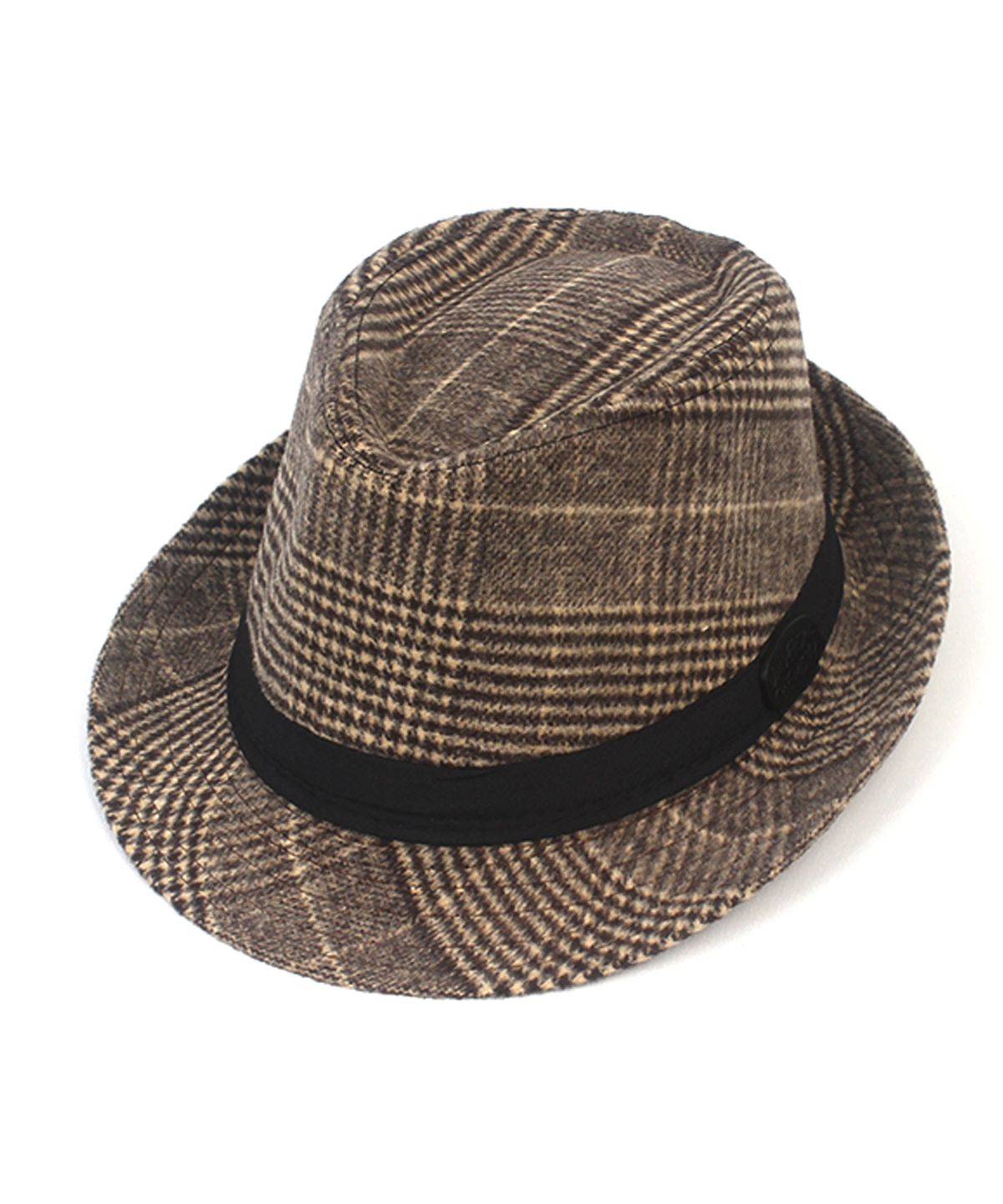 유니버셜 케미스트리(UNIVERSAL CHEMISTRY) BU Glencheck Beige Wool Fedora 페도라