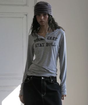 Classic Henly Neck Top - Gray