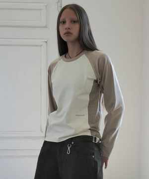 Side Check Layer Top - Beige