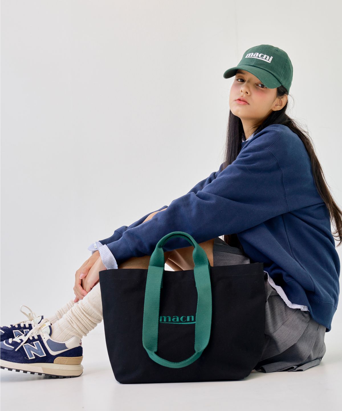 마크니(MACNI) CANVAS TOTE BAG_GREEN