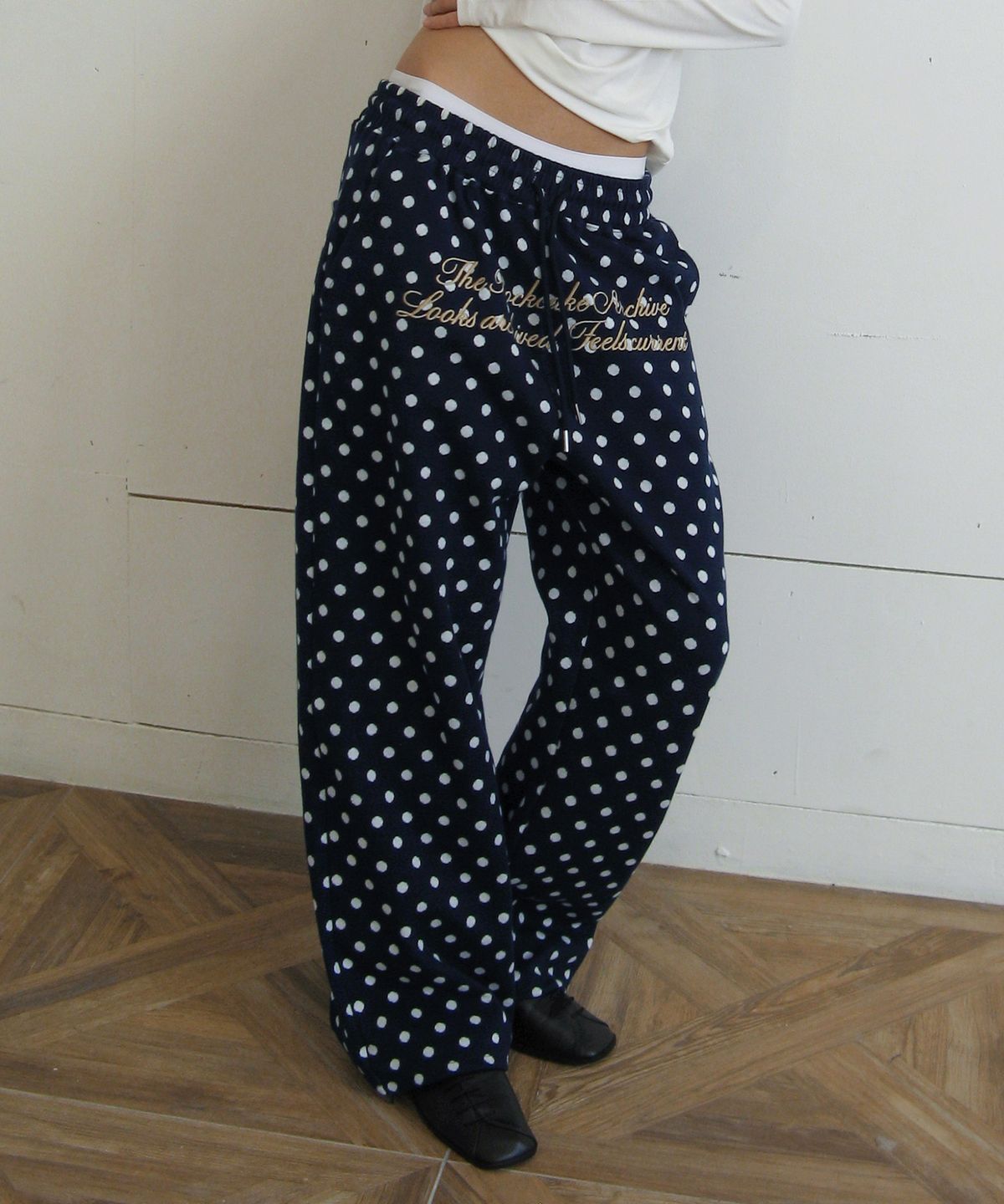 락케이크(ROCKCAKE) Dots String 2way Jogger - Navy