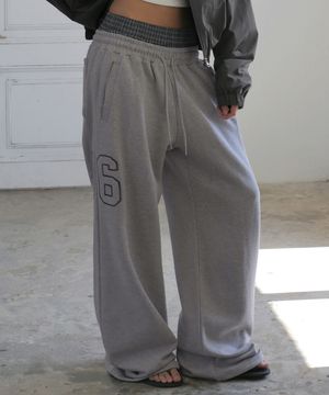 Check Layered 96 Wide 2way Jogger - Gray
