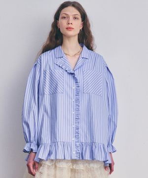 프릴 셔츠_블루