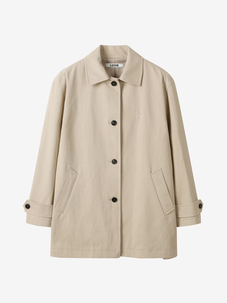 COTTON MIDI COAT_LIGHT BEIGE