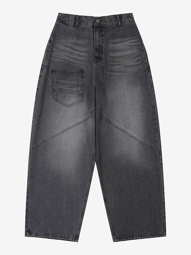 WIDE VOLUME COTTON PANTS FOR MEN_DARK GRAY