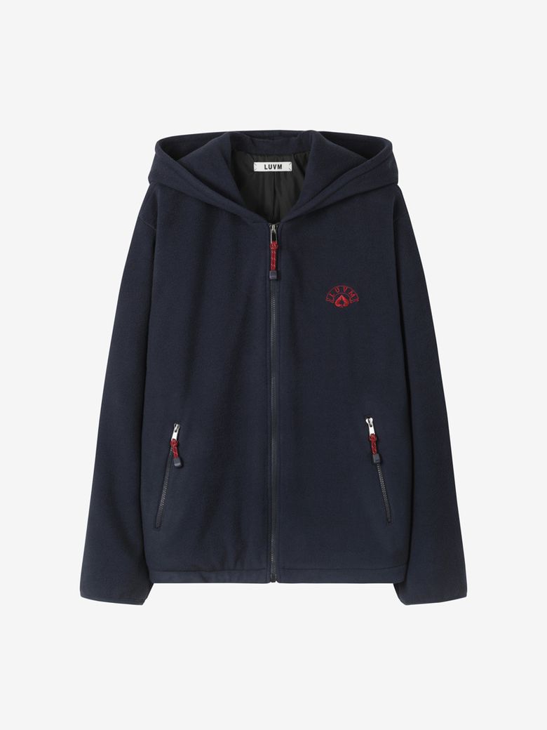 HOODIED FLEECE JACKET FOR MEN_NAVY