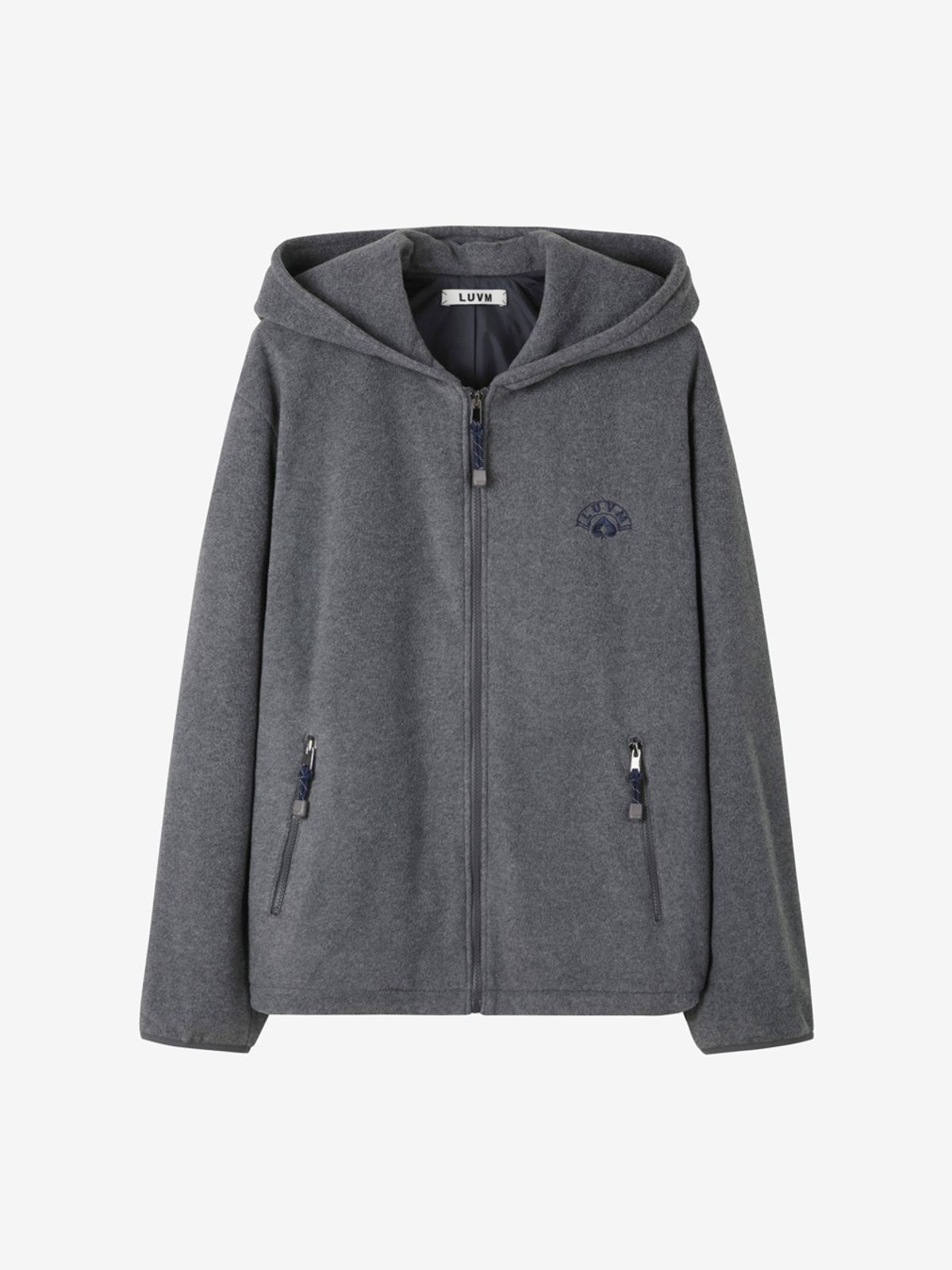 엘유브이엠(LUVM) HOODIED FLEECE JACKET FOR MEN_MELANGE GRAY