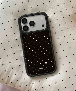 [아이폰17 출시][2COLOR]  도트 패턴 디자인 블랙 에폭시케이스