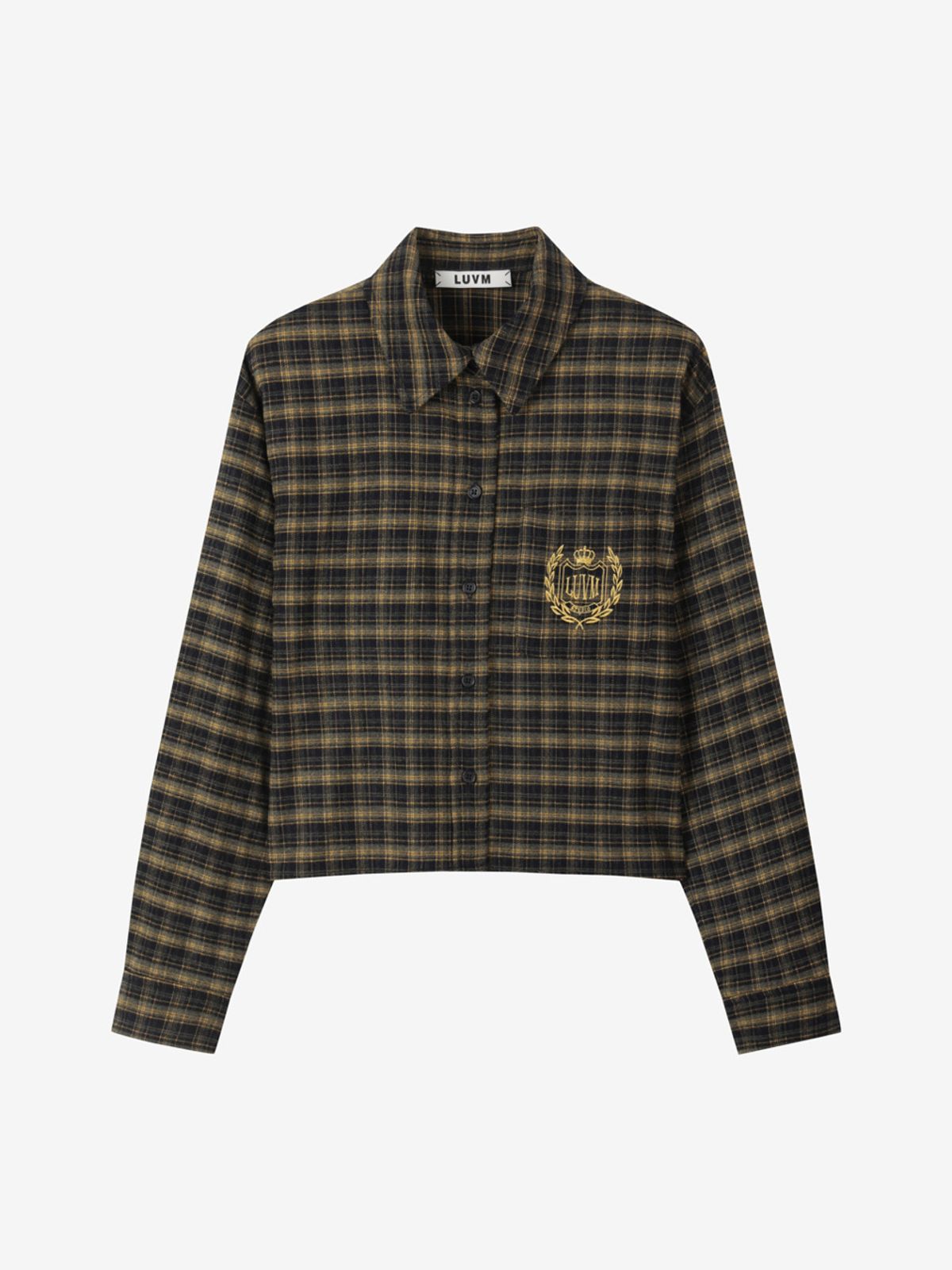 엘유브이엠(LUVM) CHECKED CROP SHIRTS_YELLOW