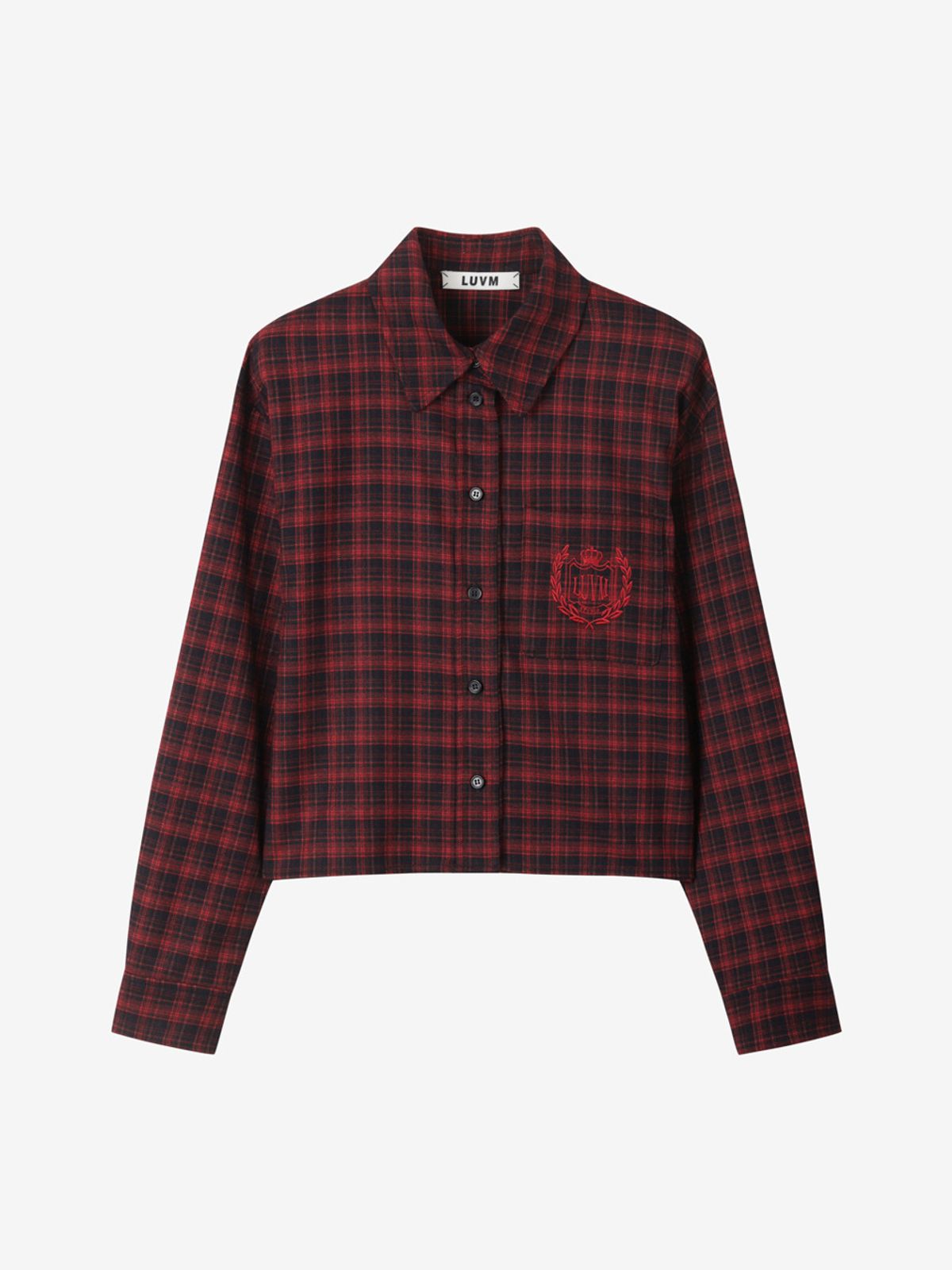 엘유브이엠(LUVM) CHECKED CROP SHIRTS_RED
