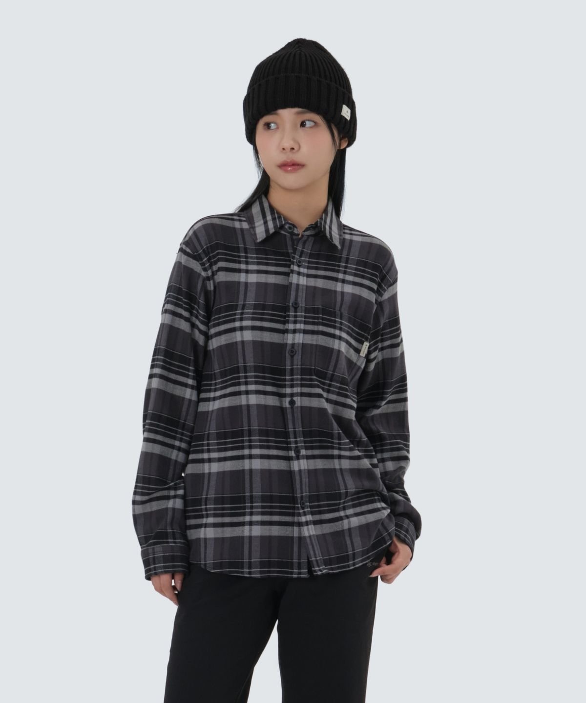 스노우피크 어패럴(SNOWPEAK APPAREL) 리사이클 체크 셔츠 (S25FUFSH02) Black