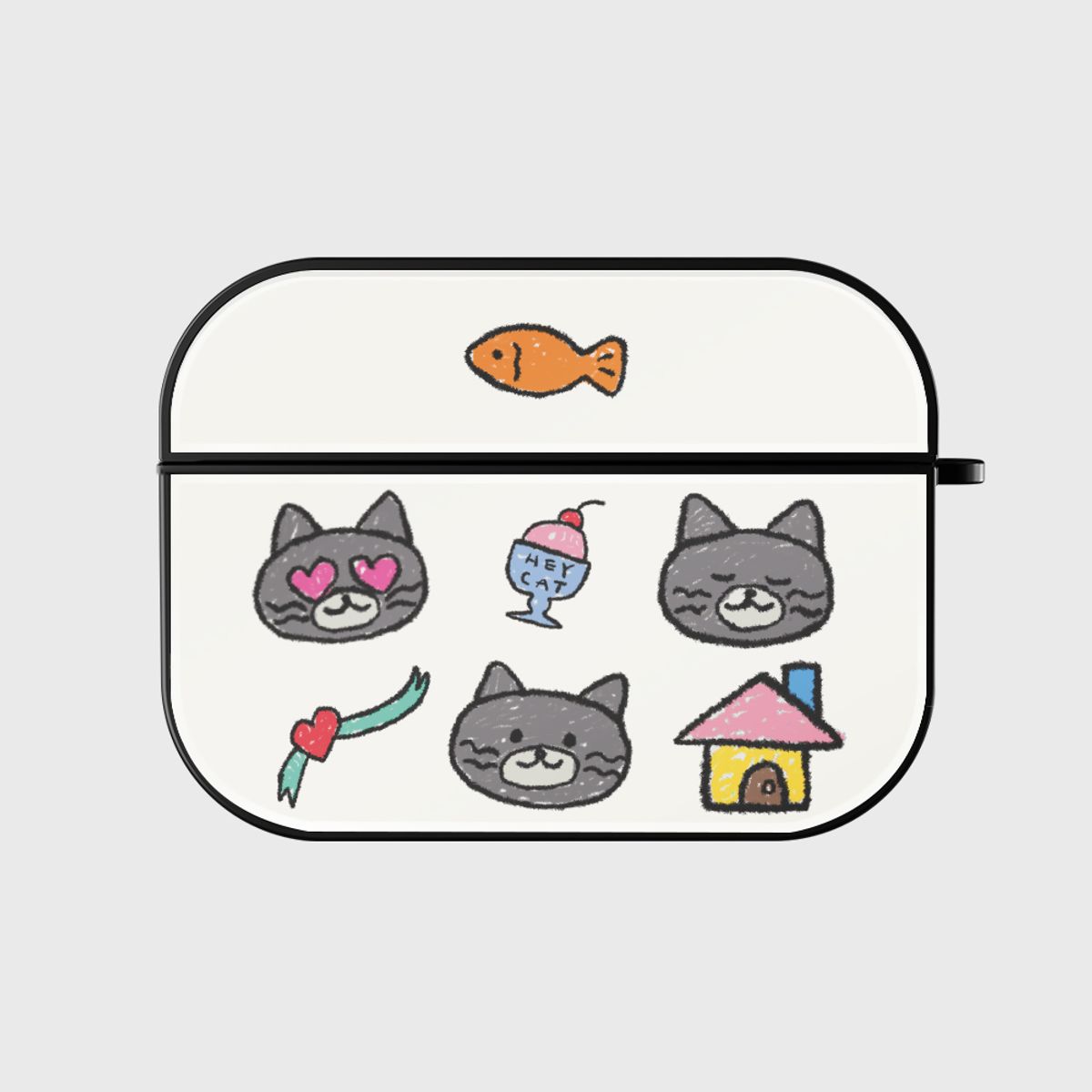 더나인몰(THE NINEMALL) doodle hey cat pattern [bumper 에어팟케이스 시리즈]