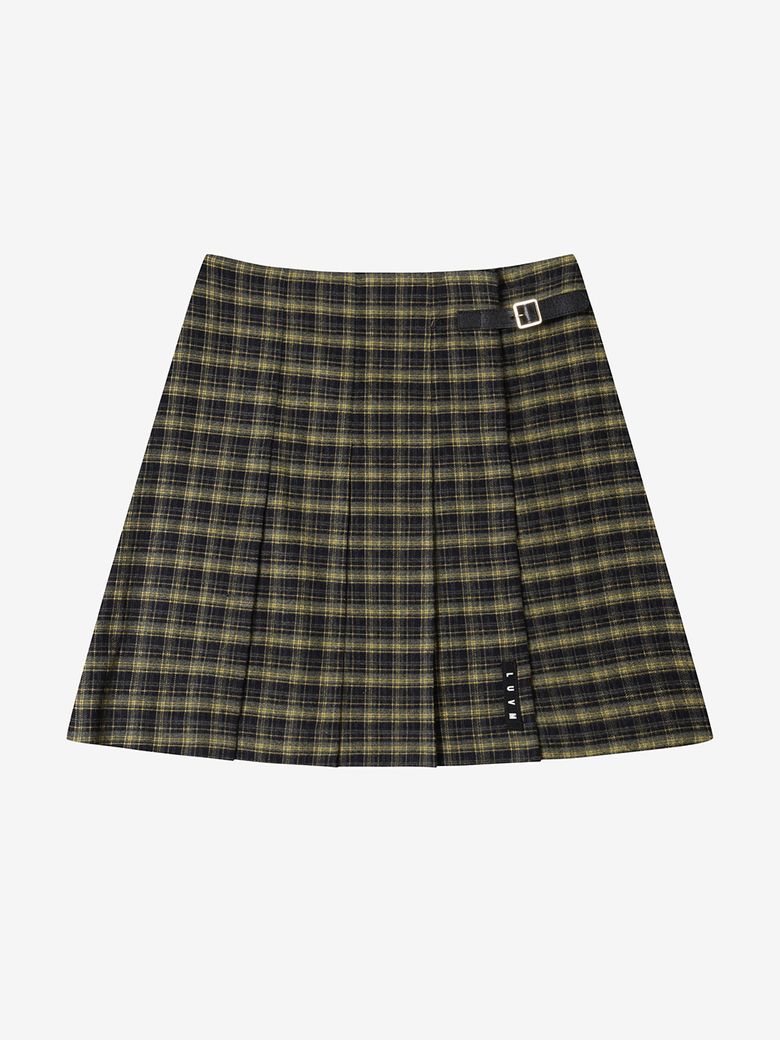 MINI PLEATS SKIRT_CHECKED FABRIC