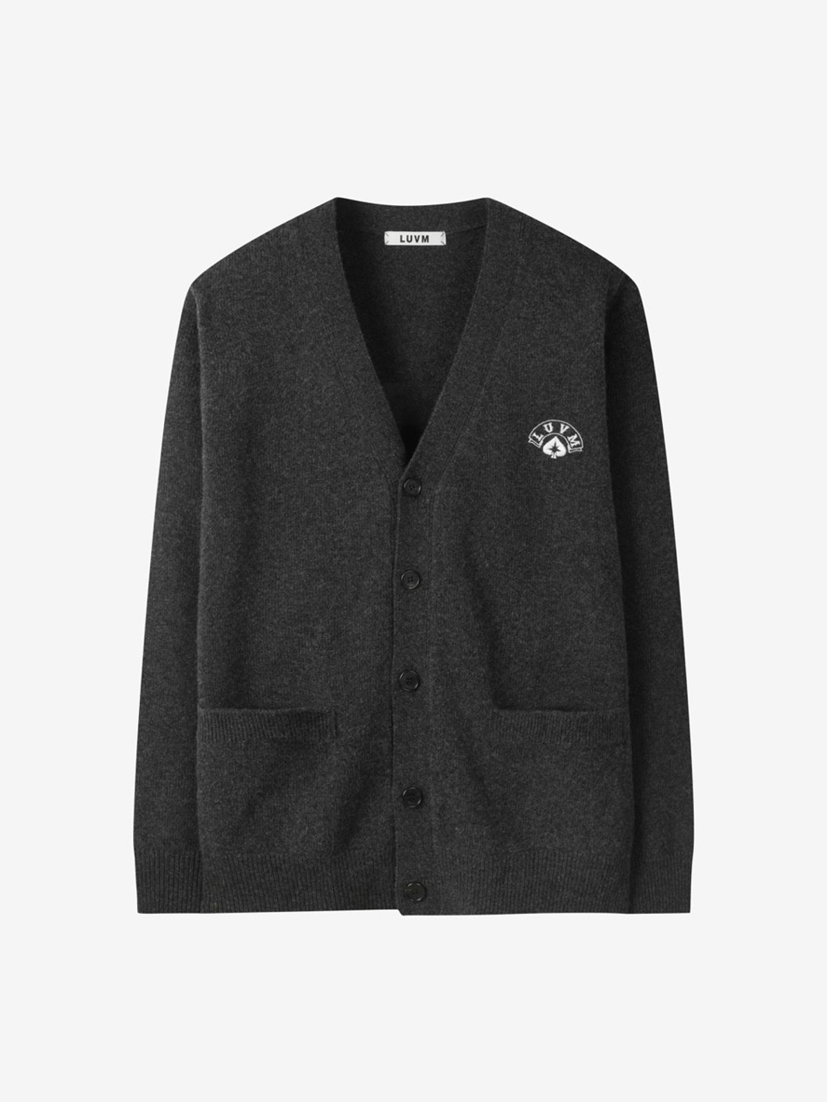 엘유브이엠(LUVM) CLASSIC LINE CARDIGAN FOR MEN_CHARCOAL GRAY