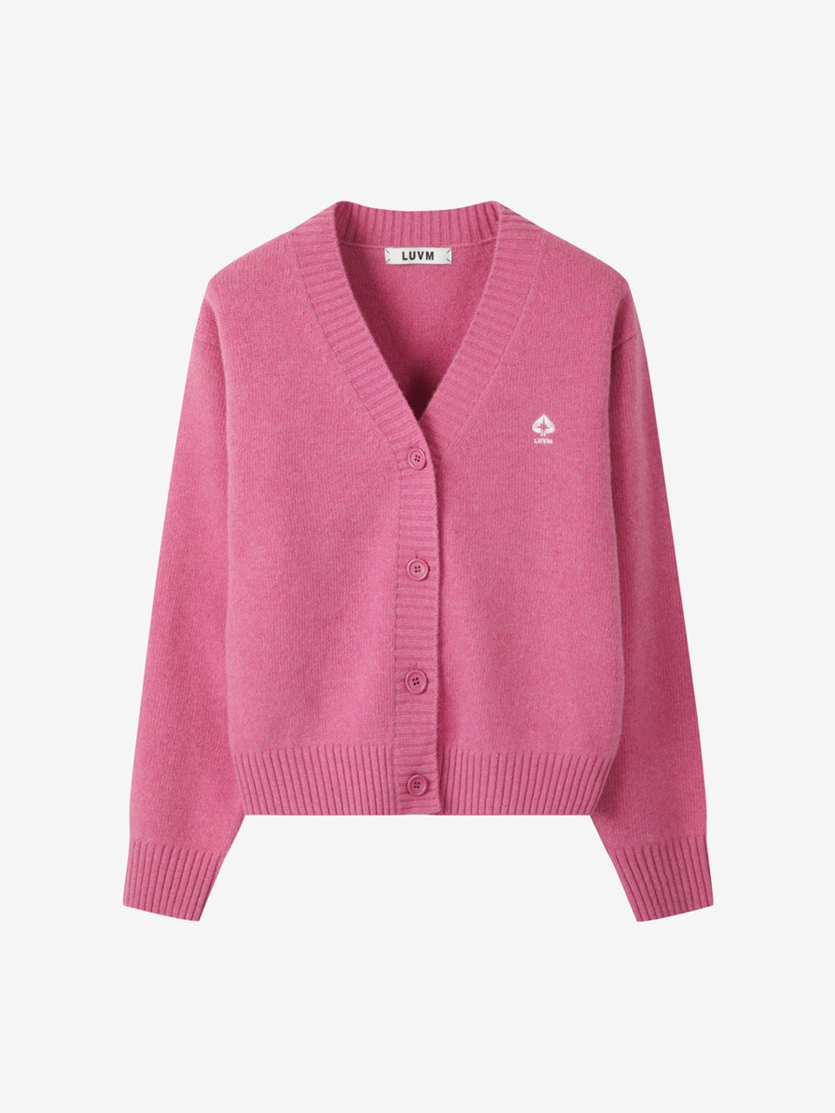 엘유브이엠(LUVM) V-NECK WOOL CARDIGAN_PINK