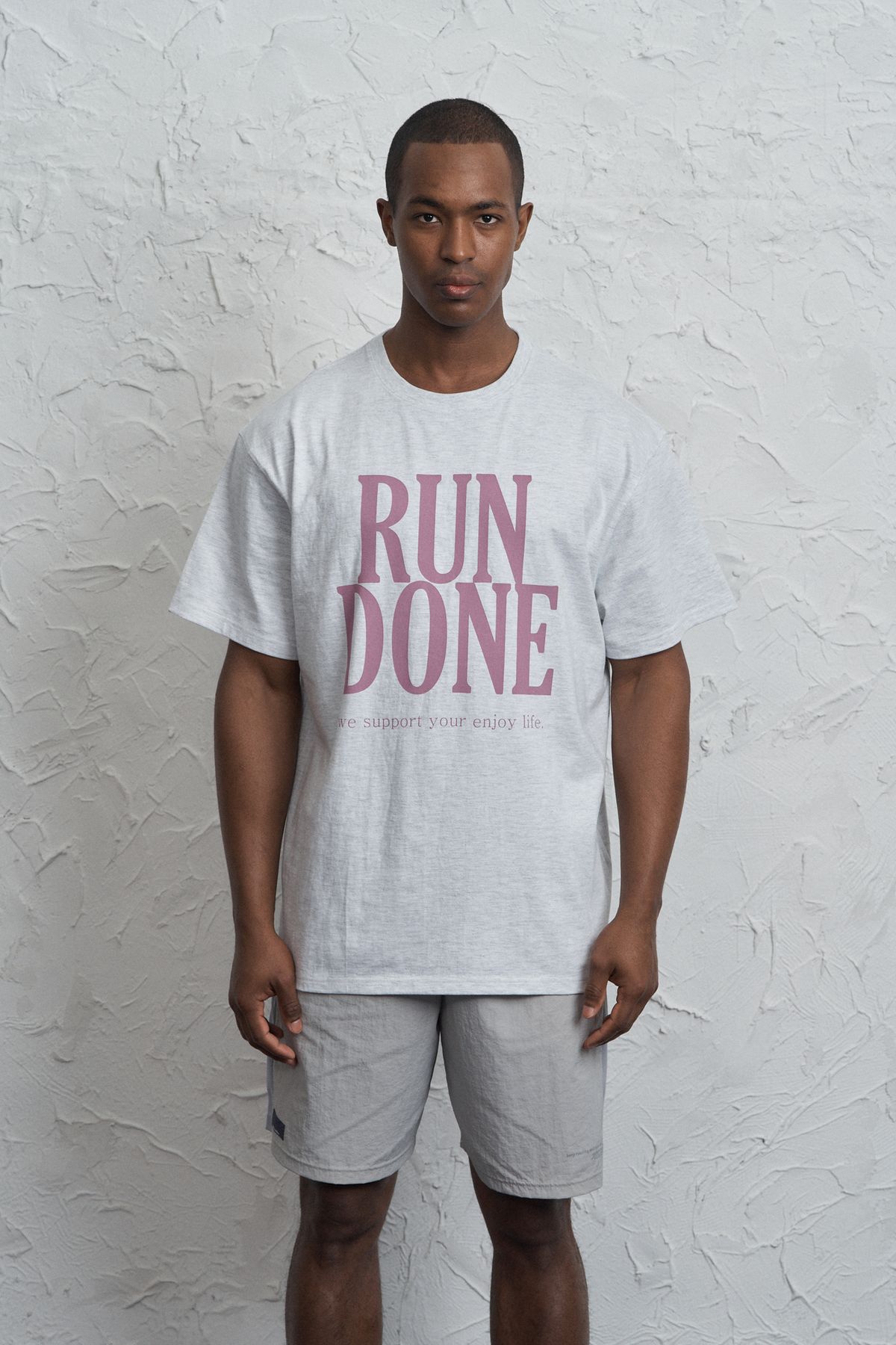 런던(RUNDONE) font t-shirts [MGREY/purple]