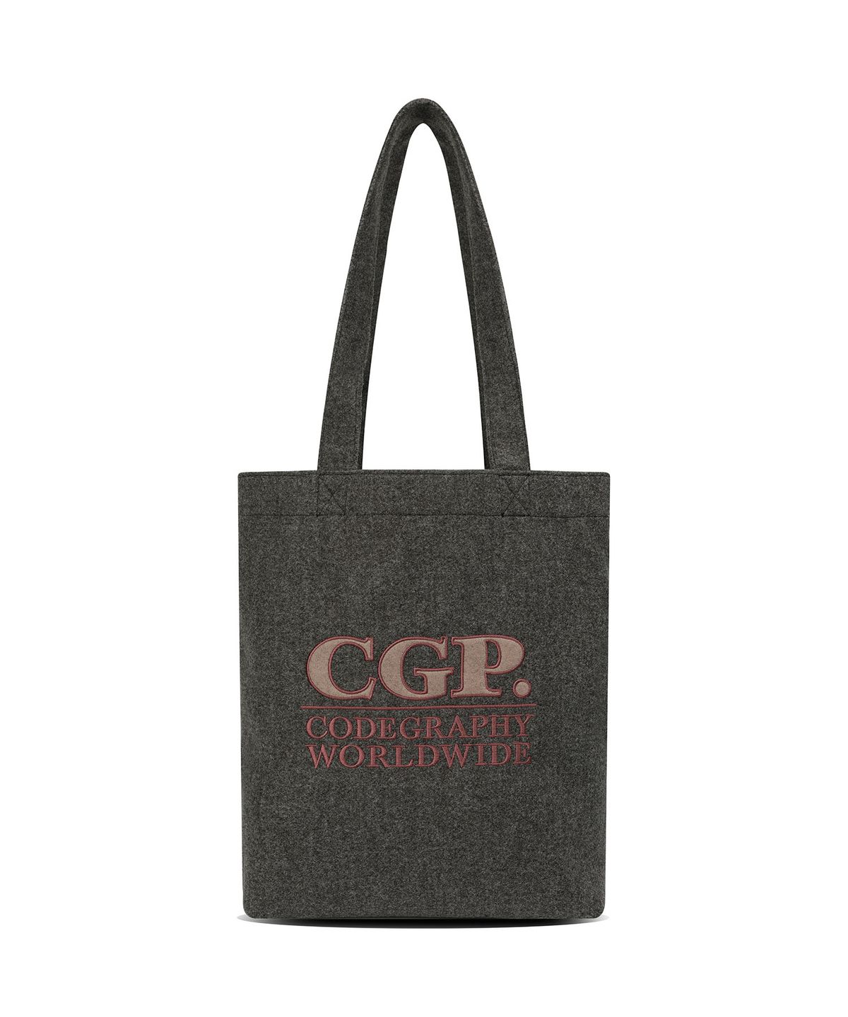 코드그라피(CGP) 스퀘어 로고 웜 토트백_다크그레이