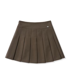 (우먼) 플리츠 미니 스커트_초코 브라운