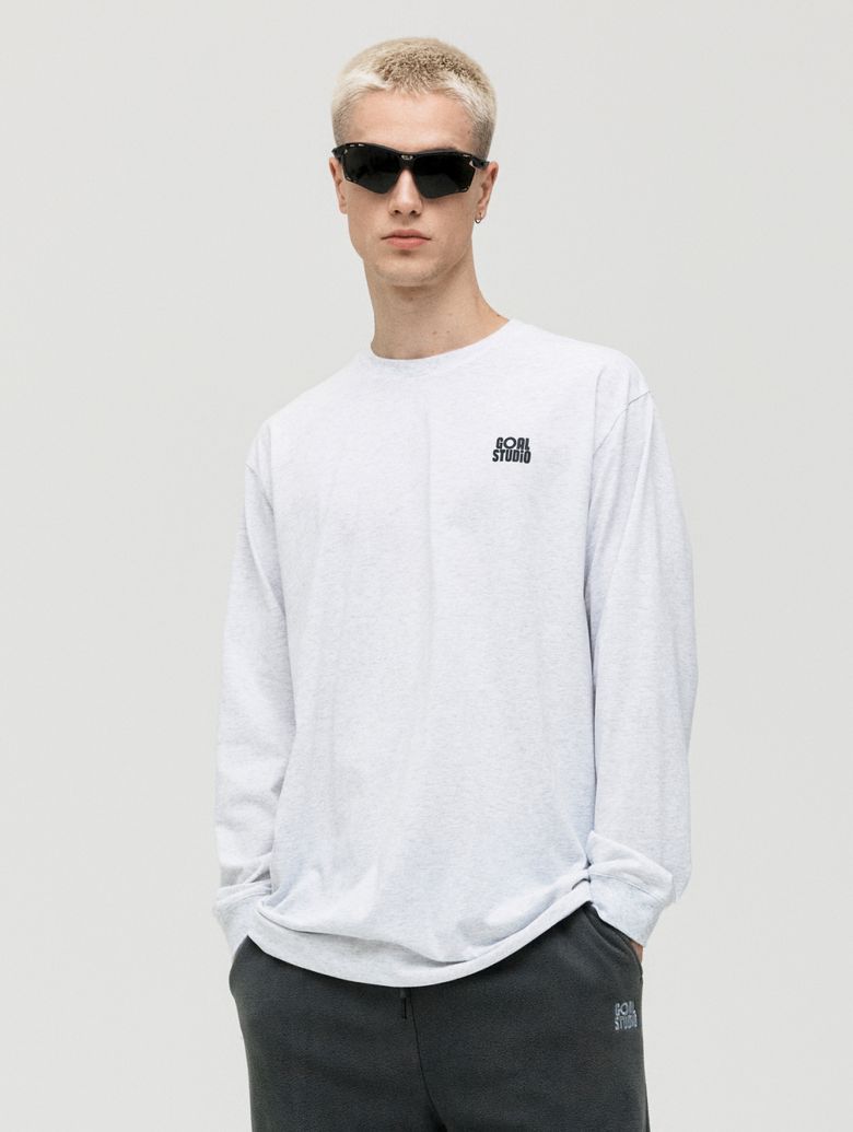 ESSENTIAL LAYERED LONGSLEEVE TEE-MELANGE GREY