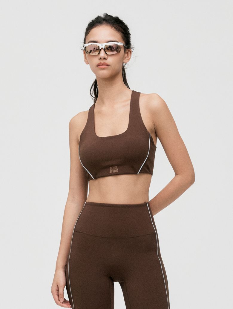WS ACTIVE BRATOP-DARK BROWN