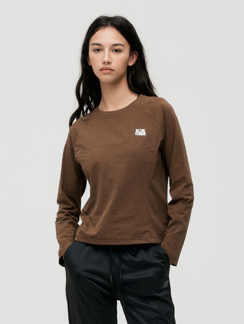 WS AIR DRY LONGSLEEVE TEE-DARK BROWN