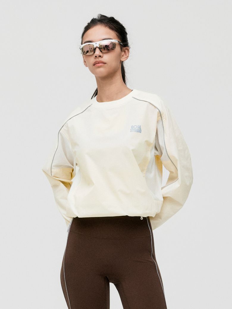ESSENTIAL STRETCH WIND PULLOVER-CREAM
