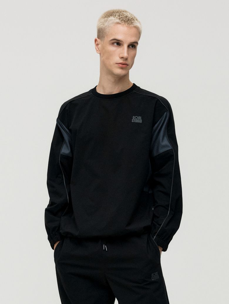 ESSENTIAL STRETCH WIND PULLOVER-BLACK