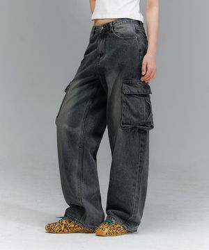 BTB : BLANK POCKET CARGO JEANS [BLACK CORE]