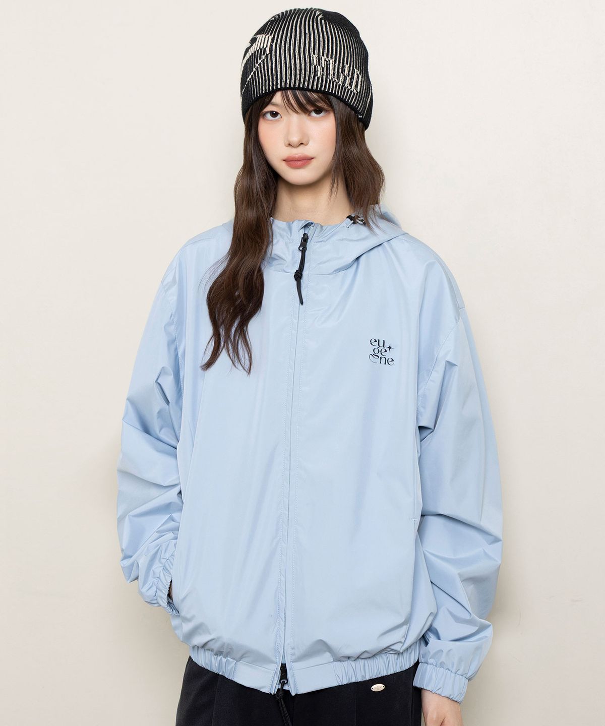 유젠(EUGGEN) 2WAY 후디드 윈드브레이커 자켓_블루