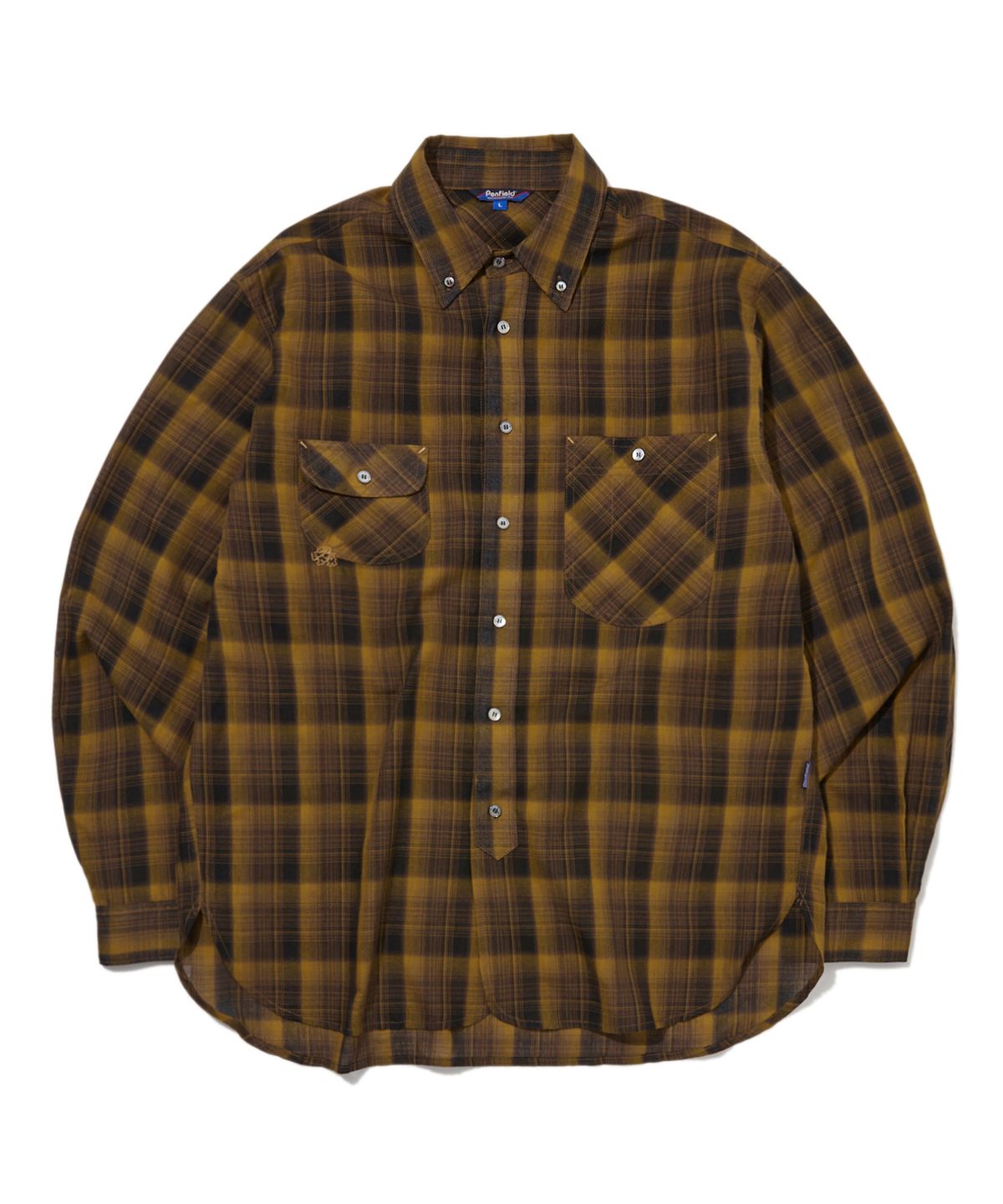 펜필드(PENFIELD) 워시드 버튼다운 비디 셔츠 브라운_FR3WR96U