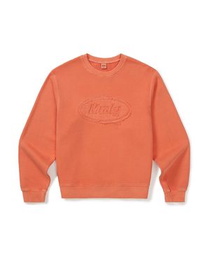 [Mmlg] DYED APPLIQUE SWEAT (ORANGE)