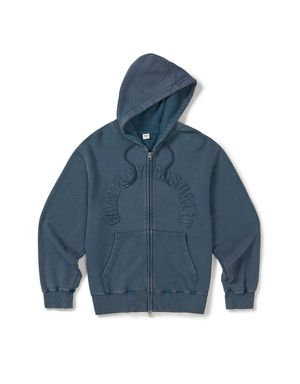 [Mmlg] WASHED APPLIQUE HOOD ZIPUP (MIDNIGHT BLUE)