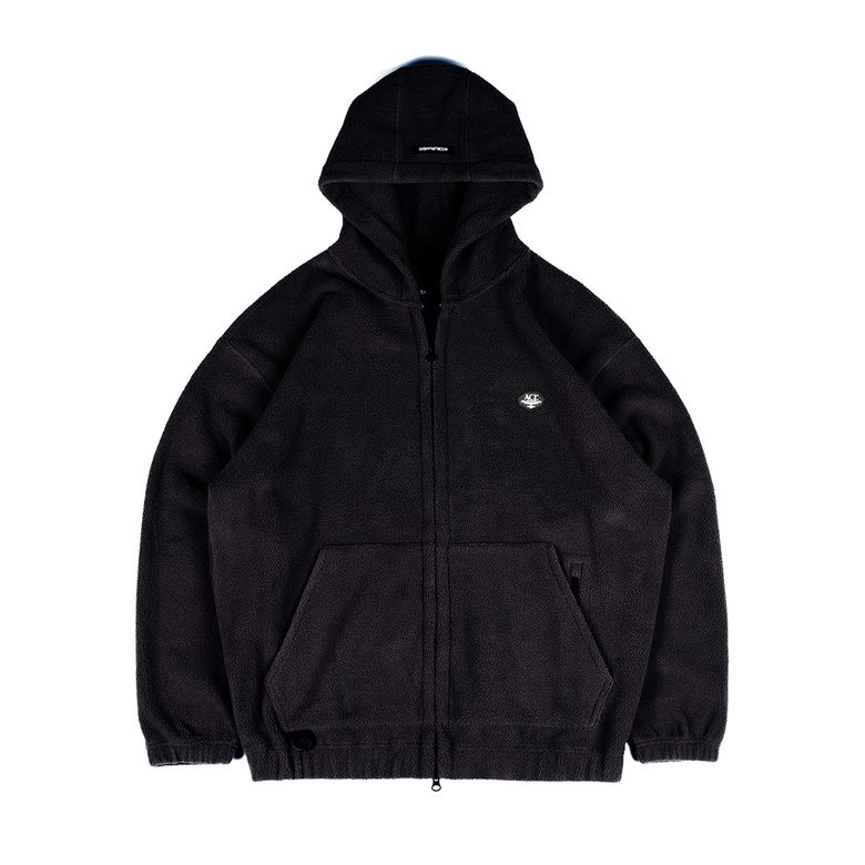 FB10BK 팝콘 집업 후드 Black