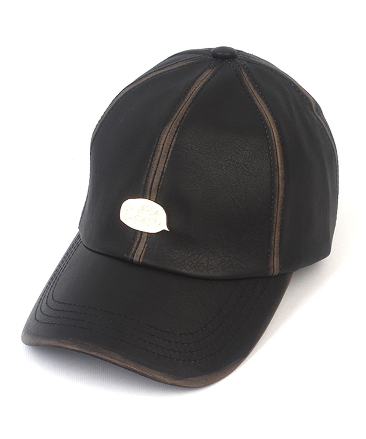 유니버셜 케미스트리(UNIVERSAL CHEMISTRY) Vintage Leather Black Ballcap 가죽볼캡