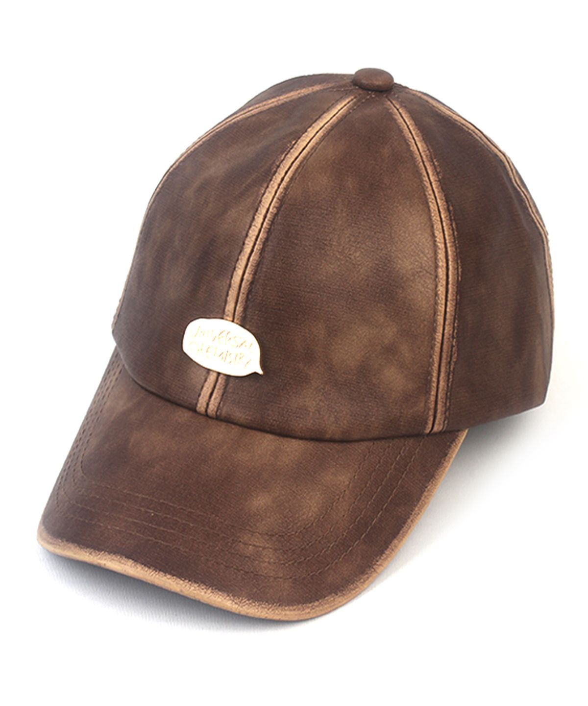 유니버셜 케미스트리(UNIVERSAL CHEMISTRY) Vintage Leather Brown Ballcap 가죽볼캡