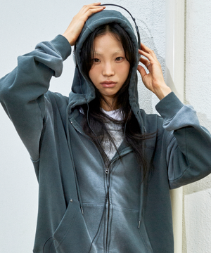 빈티지 페이디드 후드집업 다크그레이