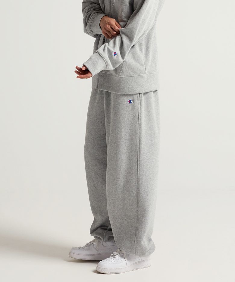 C로고 와이드핏 스웨트 조거 팬츠 Grey