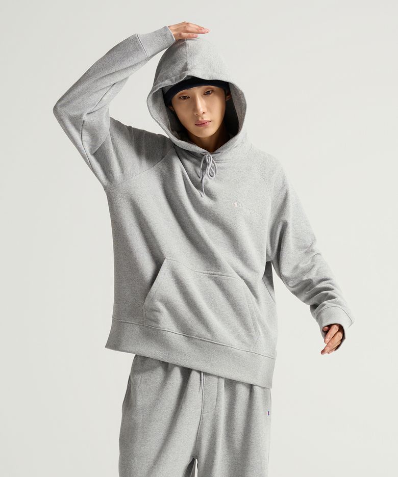 스몰 로고 루즈핏 후드 티셔츠 Grey