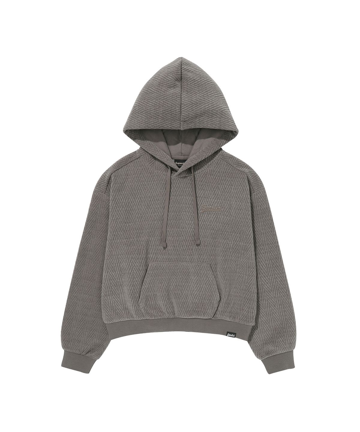 슈퍼드라이(SUPERDRY) W 헤링본 자카드 후드 라이트브라운