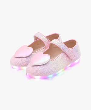 LED 트윙클 하트빔 여아 메리제인