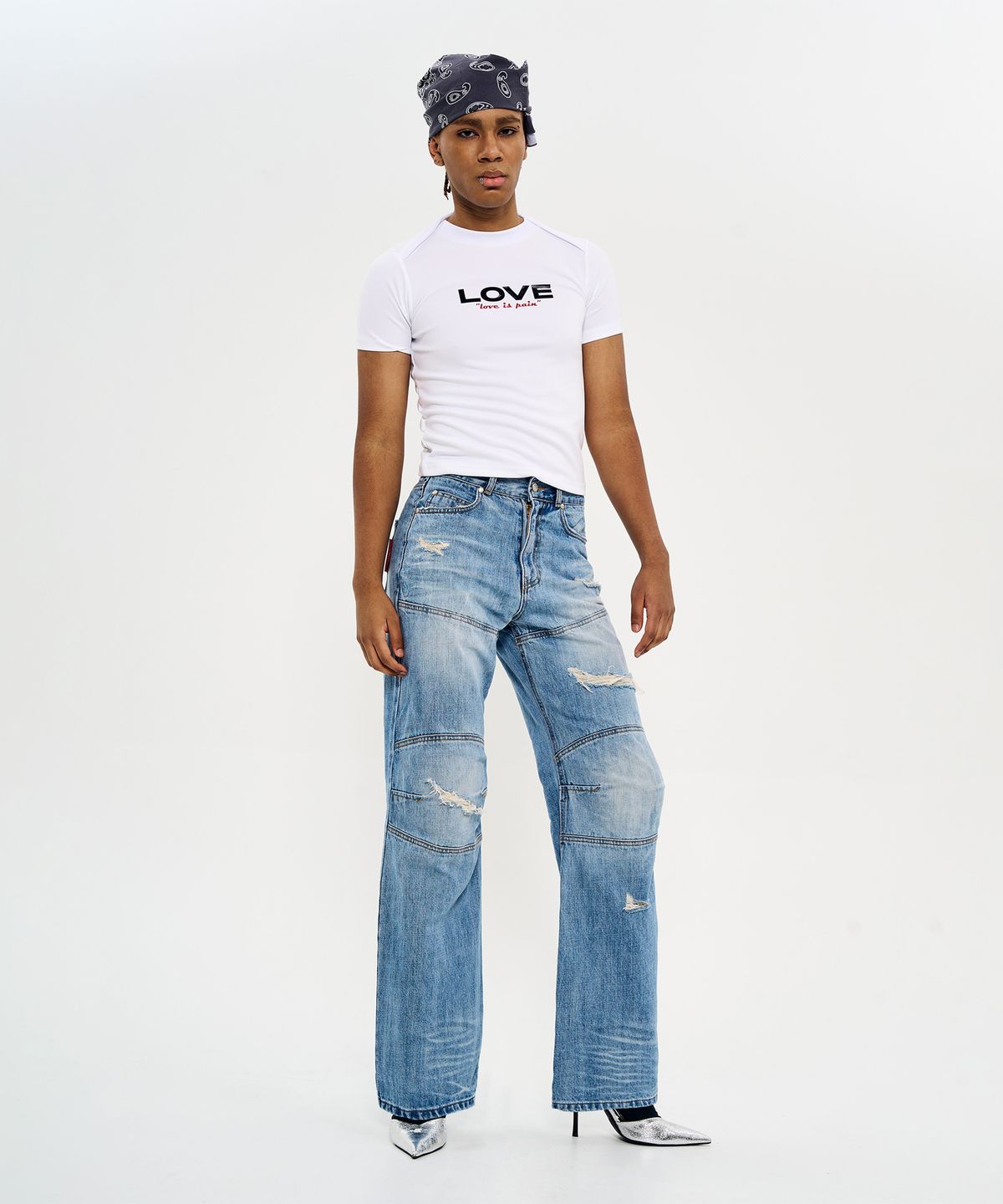월드딜레마(WORLDDILEMA) LOVE PRINTING Shrunken Fit T-Shirts (White)