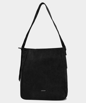 클래식 스퀘어 커브 스웨이드 숄더 백 [블랙]