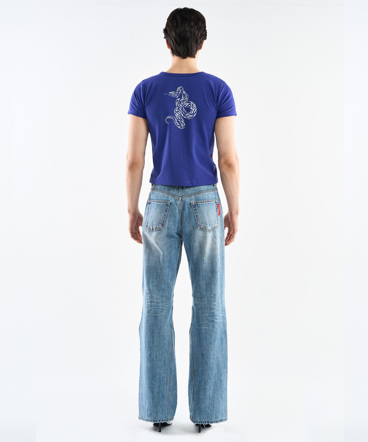 월드딜레마(WORLDDILEMA) SNAKE Printing T-Shirts (Blue Purple)