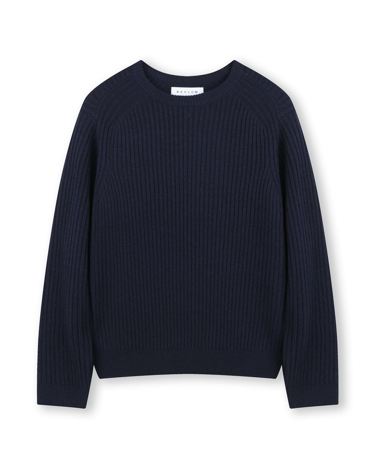 비슬로우(BESLOW) CASHMERE BLENDED SLIM FIT CREW NECK KNIT NAVY