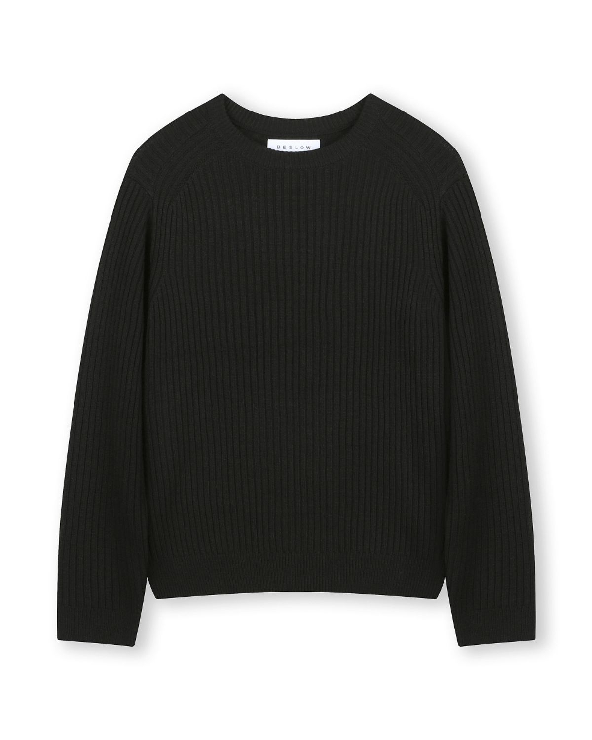 비슬로우(BESLOW) CASHMERE BLENDED SLIM FIT CREW NECK KNIT BLACK