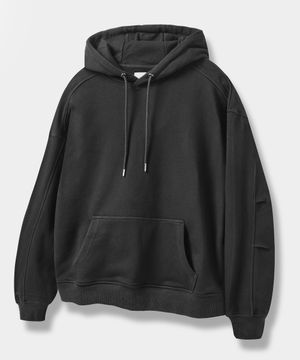 [크롭선택] ASI 포시즌 에센셜 스웻 후드 티셔츠_블랙