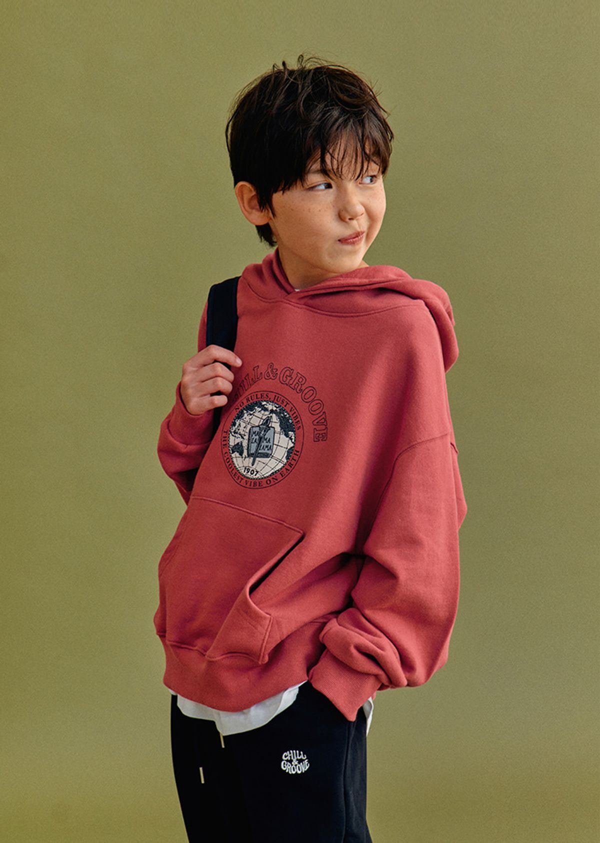꺄르르르(KKRRRRR) Vibe hoody / red