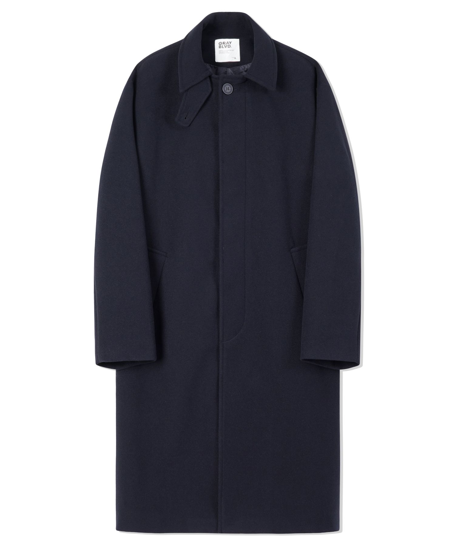 【 Rich I 】 COVER BALMACAAN COAT NAVY 2L Cotton GORE-TEX Balmacaan Coat, Navy – Goods