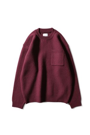 Northyork Boiled Wool Crewneck Knit Melange Burgundy